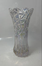 Load image into Gallery viewer, Clear Engraved Crystal Cut Scalloped Edge Home Decorative Flower Vase