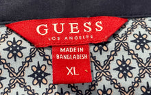 Load image into Gallery viewer, Guess Mens Blue And White Printed Collared Long Sleeve Button-Up Shirt Size XL