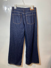 Load image into Gallery viewer, Zara Womens Blue Cotton Dark Wash 5-Pocket Design Wide-Leg Jeans Size 6
