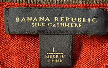 Load image into Gallery viewer, Banana Republic Mens Red Long Sleeve V-Neck Pullover Sweater Size Large