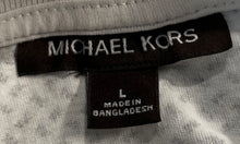 Load image into Gallery viewer, Michael Kors Mens White Monogram Printed Short Sleeve Polo Shirt Size Large