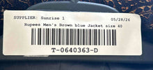 Load image into Gallery viewer, Rupees Mens Brown Blue Geometric Long Sleeve Button Front Nehru Jacket Size 40