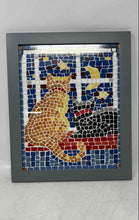 Load image into Gallery viewer, Two Cats Sitting By Window Overlooking The Moon And Stars Handmade Mosaic Frame