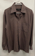 Load image into Gallery viewer, Bugatchi Uomo Mens Brown Plaid Print Long Sleeve Button-Up Shirt Size M