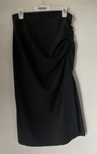Load image into Gallery viewer, Zara Womens Black Back Zip Draped Midi Straight & Pencil Skirt Size Medium