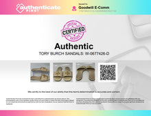 Load image into Gallery viewer, Authentic Tory Burch Womens Cream Leather Slide Sandals Size 8.5M Damaged