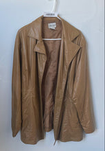 Load image into Gallery viewer, Caren Sport Womens Light Brown Synthetic Leather Long Sleeve Jacket Size 3X