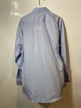 Load image into Gallery viewer, Tasso Ella Mens Blue And White Striped Iron Free Button Front Dress Shirt Size L