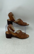 Load image into Gallery viewer, Marc Fisher Womens Brown Leather Open Toe Block Heel Ankle Strap Sandals Size 8M