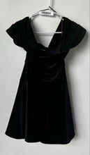 Load image into Gallery viewer, Express Womens Black Velvet Short Sleeve Square Neck Mini Dress Size Small