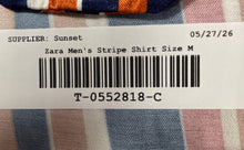 Load image into Gallery viewer, Zara Mens Multicolor Striped Long Sleeve Relaxed-Fit Button-Up Shirt Size M