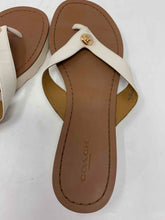 Load image into Gallery viewer, Coach Womens Shelly A00960 White Brown Slip-On Flip-Flop Sandals Size 8.5 B