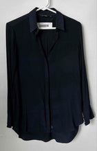 Load image into Gallery viewer, Massimo Dutti Womens Blue Long Sleeve Regular Fit Button-Up Shirt Size 2