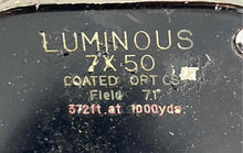 Load image into Gallery viewer, Vintage Selsi Luminous 7x50 Black Coated Optics 7.1 Field Binoculars w/ Case