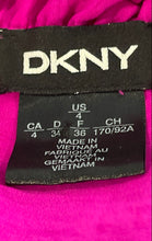 Load image into Gallery viewer, DKNY Womens Fuchsia Ruffle Short Sleeve Tie Neck Tiered A-Line Dress Size 4