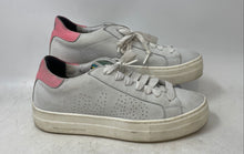 Load image into Gallery viewer, P448 Womens Thea White Pink Round Toe Low Top Lace-Up Sneakers Shoes Size 37
