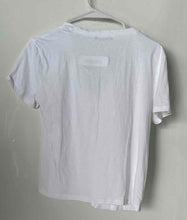 Load image into Gallery viewer, Zara Womens White Short Sleeve Collarless Deep V-Neck Pullover T-Shirt Size S