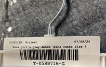 Load image into Gallery viewer, Zara Girls Gray Denim 5-Pocket Design Mid-Rise Straight Jeans Pants Sz 9Y W/Tags