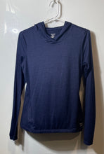 Load image into Gallery viewer, Reebok Womens Blue Long Sleeve Lightweight Hooded Pullover T-Shirt Size S