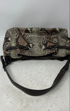 Load image into Gallery viewer, Jessica Simpson Womens Brown Black Snakeskin Inner Pockets Shoulder Bag