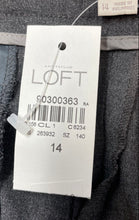 Load image into Gallery viewer, Loft Womens Gray Stretch Straight-Leg Classic Trouser Pants Size 14 With Tag