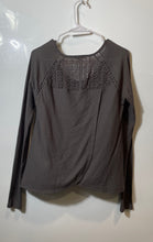 Load image into Gallery viewer, Lucky Brand Womens Dark Gray Waffle Weave Long Sleeve Pullover T-Shirt Size M