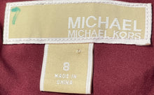 Load image into Gallery viewer, Michael Kors Womens Burgundy Sleeveless Round Neck Sheath Dress Size 8