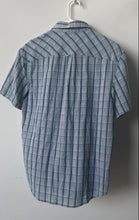 Load image into Gallery viewer, Original Penguin Mens Blue Windowpane Classic Fit Button-Up Shirt Size M