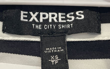 Load image into Gallery viewer, Express Mens Black White Collared Long Sleeve Button-Up Shirt Size XS