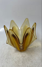 Load image into Gallery viewer, Amber Engraved Glass Home Decorative Collectible Centerpiece Bowl
