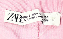 Load image into Gallery viewer, Zara Womens Pink Crew Neck Short Sleeve Fitted Pullover T-Shirt Size Small