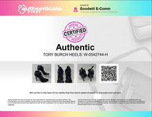 Load image into Gallery viewer, Authentic Tory Burch Womens Black Leather High Stiletto Strappy Heels Sz 8M Worn