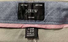 Load image into Gallery viewer, J.Crew Mens Gray Flat Front Straight Leg Pockets Chino Pants Sz W38xL32 With Tag