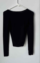 Load image into Gallery viewer, Armani Exchange Womens Black Long Sleeve Pullover Cropped Blouse Top Size S