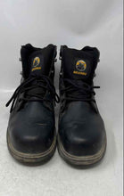 Load image into Gallery viewer, Brahma Mens Black Faux Leather Round Toe Lace-Up Ankle Work Boots Size 13W