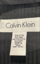 Load image into Gallery viewer, Calvin Klein Mens Black Flat Front Slash Pockets Stretch Dress Pants Size 38x29