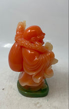 Load image into Gallery viewer, Vintage Orange Resin Laughing Collectible Buddha Glass Figurine