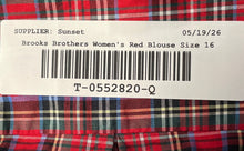Load image into Gallery viewer, Brooks Brothers Mens Red Plaid Long Sleeve Collared Dress Shirt Size 16