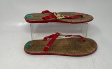 Load image into Gallery viewer, Michael Kors Womens Brown And Red Slip-On Flat Thong Sandals Size 8M