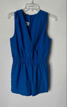 Load image into Gallery viewer, Bebe Womens Blue Sleeveless V-Neck Elastic Waist Surplice One-Piece Romper Sz 6
