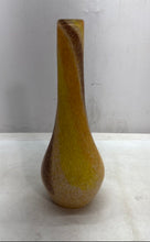 Load image into Gallery viewer, Murano Brown Yellow Striped Hand-Blown Glass Home Decorative Bud Vase