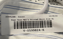 Load image into Gallery viewer, Hugo Boss Mens White Blue Striped Printed Regular Fit Dress Shirt Size 16