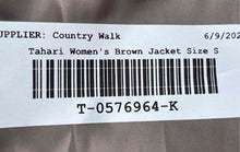 Load image into Gallery viewer, Tahari Womens Brown Long Sleeve Notch Lapel Collar Open Front Blazer Size S