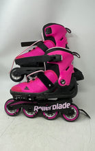 Load image into Gallery viewer, Rollerblade Kids Microblade G Pink Black Ratchet Buckle Inline Skates Size 5-8