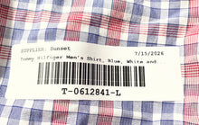 Load image into Gallery viewer, Tommy Hilfiger Mens Blue White Red Plaid Print Long Sleeve Dress Shirt Sz M 15.5