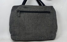 Load image into Gallery viewer, Kenneth Cole Reaction Womens Gray Black Herringbone Double Handle Tote Handbag