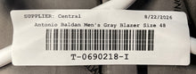 Load image into Gallery viewer, Antonio Baldan Mens Gray Pinstripe Single-Breasted Three-Button Blazer Size 48