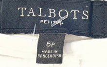 Load image into Gallery viewer, Talbots Womens White Flat Front Slash Pocket Straight Leg Capri Pants Size 6P