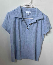 Load image into Gallery viewer, Nine West Womens Light Blue Short Sleeve Collared Polo Shirt Size Small