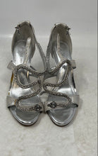 Load image into Gallery viewer, Antonio Melani Womens Silver Rhinestones High Stiletto Strappy Heels Size 6.5M
